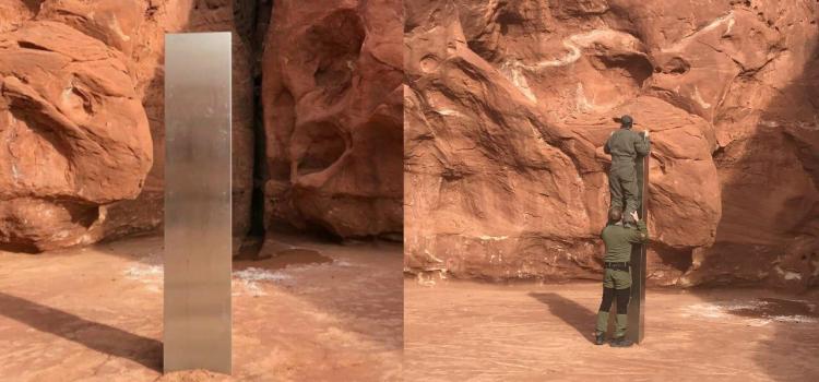 Descubren un misterioso monolito de metal en las profundidades del desierto en Utah